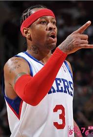 Pàtran tatù cluicheadair NBA Iverson Rose