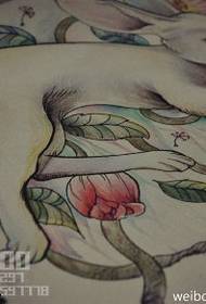 geschilderd konijn tattoo patroon