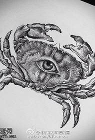 一隻眼睛的螃蟹紋身圖案