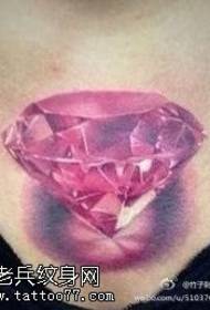 ピンクの光沢のあるダイヤモンドのタトゥーパターン