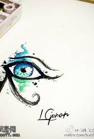 manuscript watercolor eye tattoo pattern