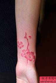 wrist plum tattoo pattern