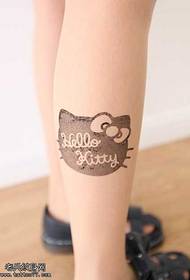 padrão de tatuagem bonito gato gatinho dos desenhos animados feminino