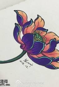 manuscript purple lotus tattoo pattern