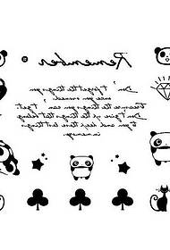 totem cartoon χειρογράφος τατουάζ Panda
