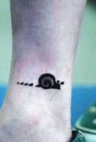 leg cute totem snail tattoo pattern