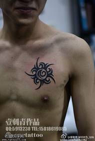 chest sun totem tattoo pattern