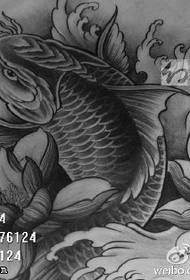 classic hand-painted big koi tattoo pattern