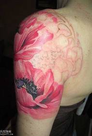 shoulder beautiful peony flower tattoo pattern