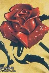 Pola tato bahan mawar merah 3D