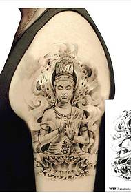 a big arm Buddha lotus tattoo pattern