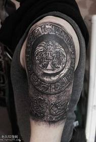 arm creative black gray totem tattoo pattern