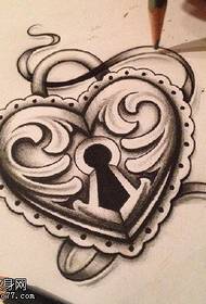 Manuscript Heart Totem Tattoo Pattern