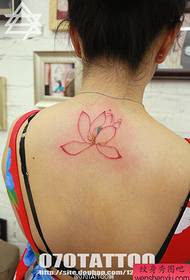 a simple on the back of the beauty Old lotus tattoo pattern