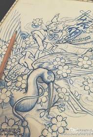 manuscript konijn Crane tattoo patroon