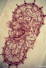 Manuskript klassischen Tiger Vanille Tattoo-Muster