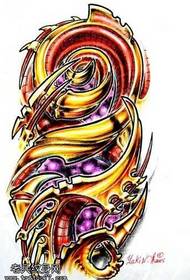 mechanical color 绚花 arm tattoo manuscript pattern 167663-Precious dragon flower arm manuscript