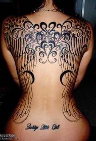 Back nice totem wings tattoo pattern