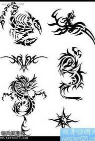 manuskrip skerpioen draak son totem tatoeëringpatroon  167347 @ manuskrip arm totem tattoo patroon