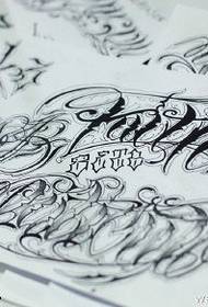 manuscript flower body tattoo pattern