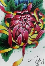 Manuscript Big Chrysanthemum Tattoo Pattern