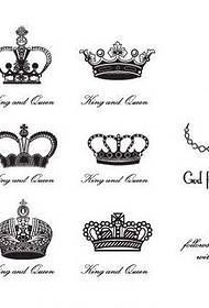 a set of small crown tattoo designs