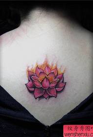 back lotus tattoo pattern