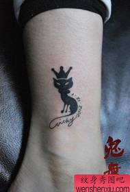 girls legs cute totem small fox tattoo pattern