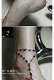 girl legs simple clear anklet tattoo pattern