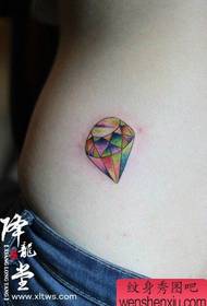 Beautiful waist diamond tattoo pattern