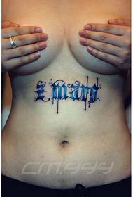 girl belly a beautiful color popular gothic tattoo pattern