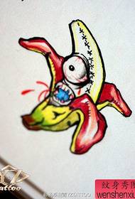 流行另类的一幅香蕉纹身手稿