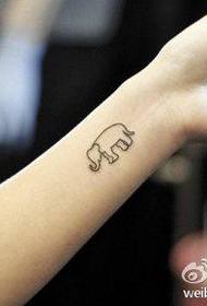 dívka rameno roztomilý malý slon tetování vzor