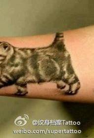 lengan gadis kecil dan pola tato kucing lucu
