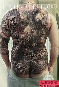 სუპერ მაგარი დომინირება სრული ზურგზე Guanxiong tattoo model