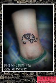 fashionable girls legs cute elephant tattoo pattern
