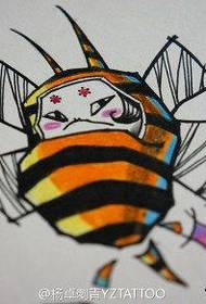 pop popular pequeno manuscrito de tatuagem de abelha