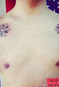 boys' popular shoulder snowflake tattoo pattern