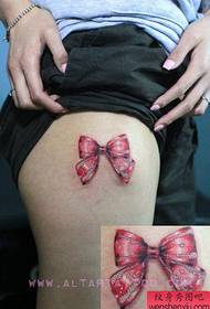 girl's thighs look good fashion bow tattoo pattern