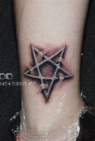 Тату-шоу картина пятиконечной звезды лодыжки Татуировки узором