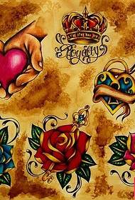 a group of popular popular rose love locks and key tattoo patterns