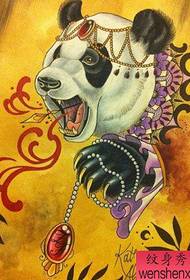 ein klassisches beliebtes panda tattoo muster