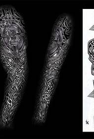 a classic cool mechanical flower arm tattoo pattern