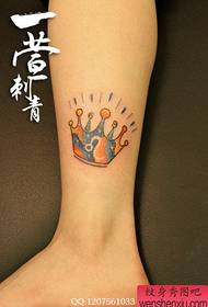 girls legs fashion fashion crown and constellation tattoo pattern