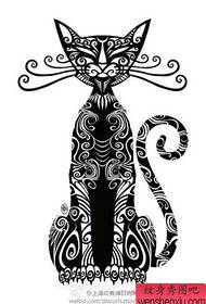 a popular Classic totem cat tattoo manuscript