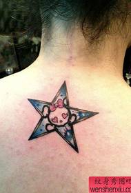 djevojke natrag pop popularni petokraka zvijezda tetovaža uzorak tetovaža