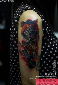 girl's arm is very popular cat tattoo pattern