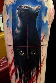 Foarte elegant un model de tatuaj pentru pisici cu jet de cerneală