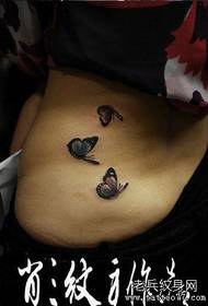 maliit na baywang ng maliliit at pinong pattern ng butterfly tattoo