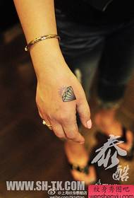 девојке руку тигар уста боја дијамант тетоважа узорак